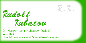 rudolf kubatov business card